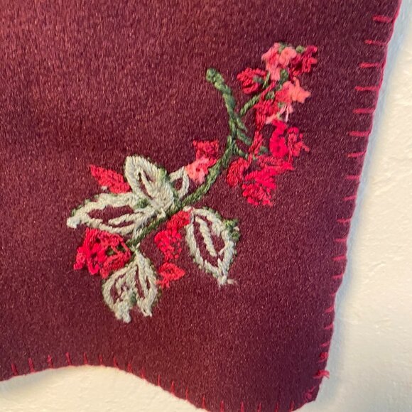 Eddie Bauer Embroidered Floral Scarf – Burgundy – 66 Inches - Picture 6 of 10